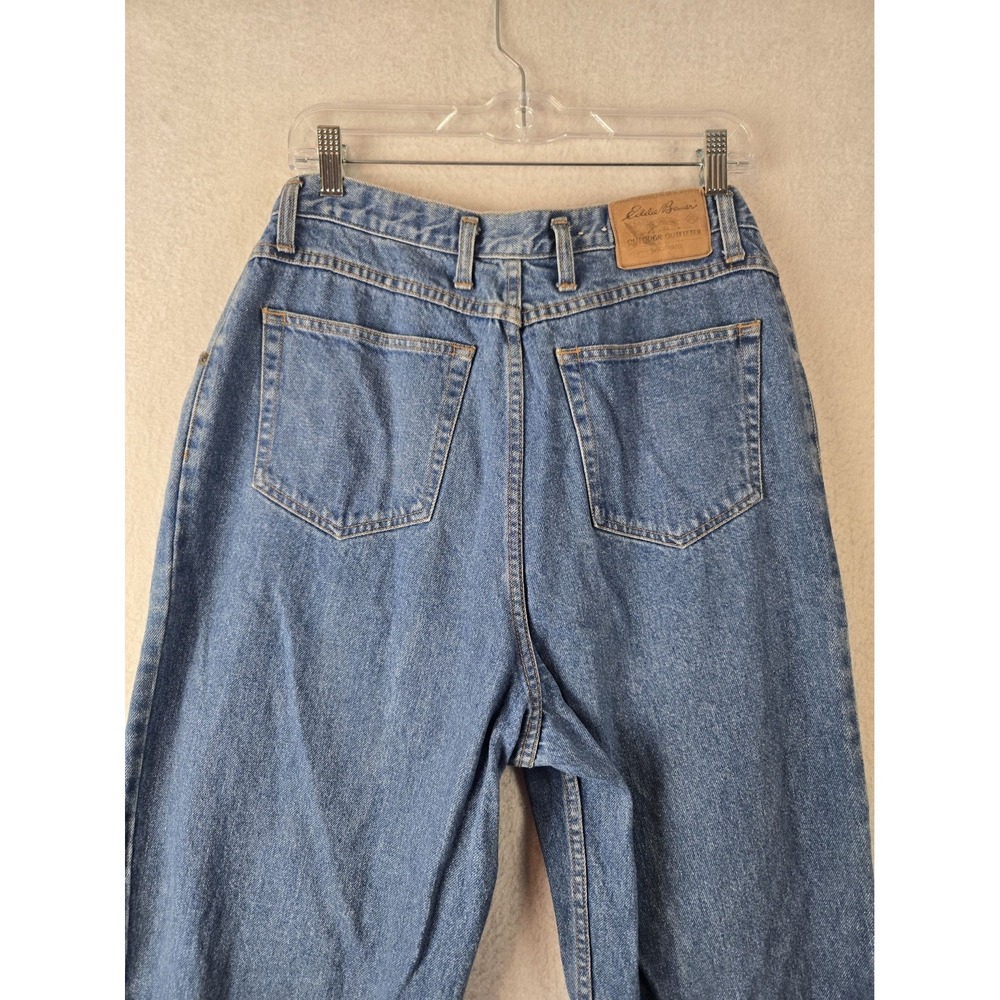Eddie Bauer Womens Jeans Size 14 Tall High Rise Tapered Blue - Picture 10 of 11